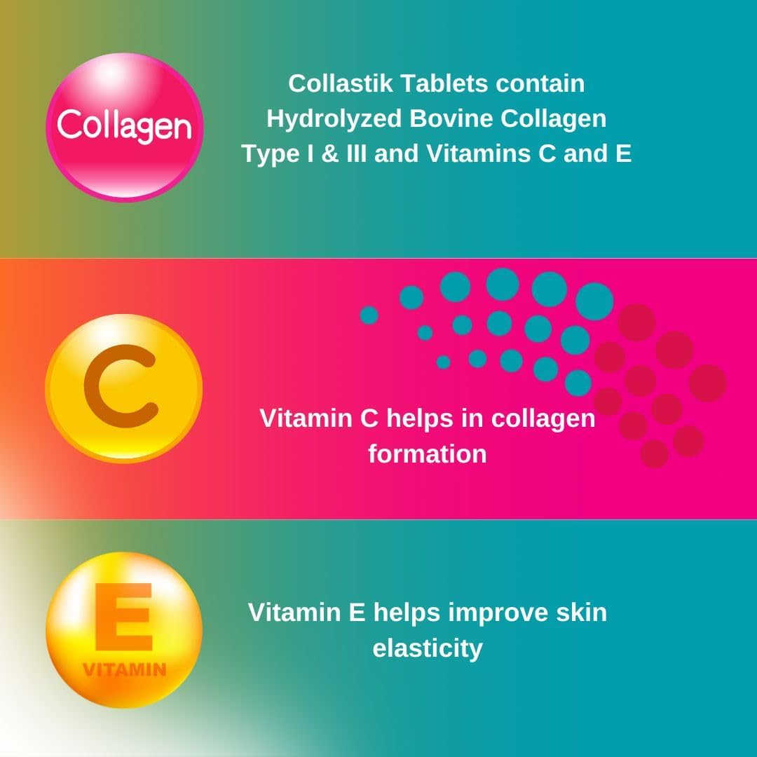 Women's Skin and Nails Health Collagen Supplement with Vitamins C and E - 100 Tablets
