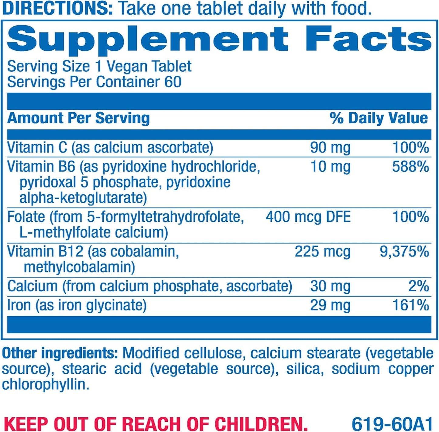 Women's Time Release Iron and Vitamin C Supplement - 60 Vegan Tablets - Contains Iron, Calcium, Folate, Vitamin B6, B12 - Anabolic Laboratories TRI Iron