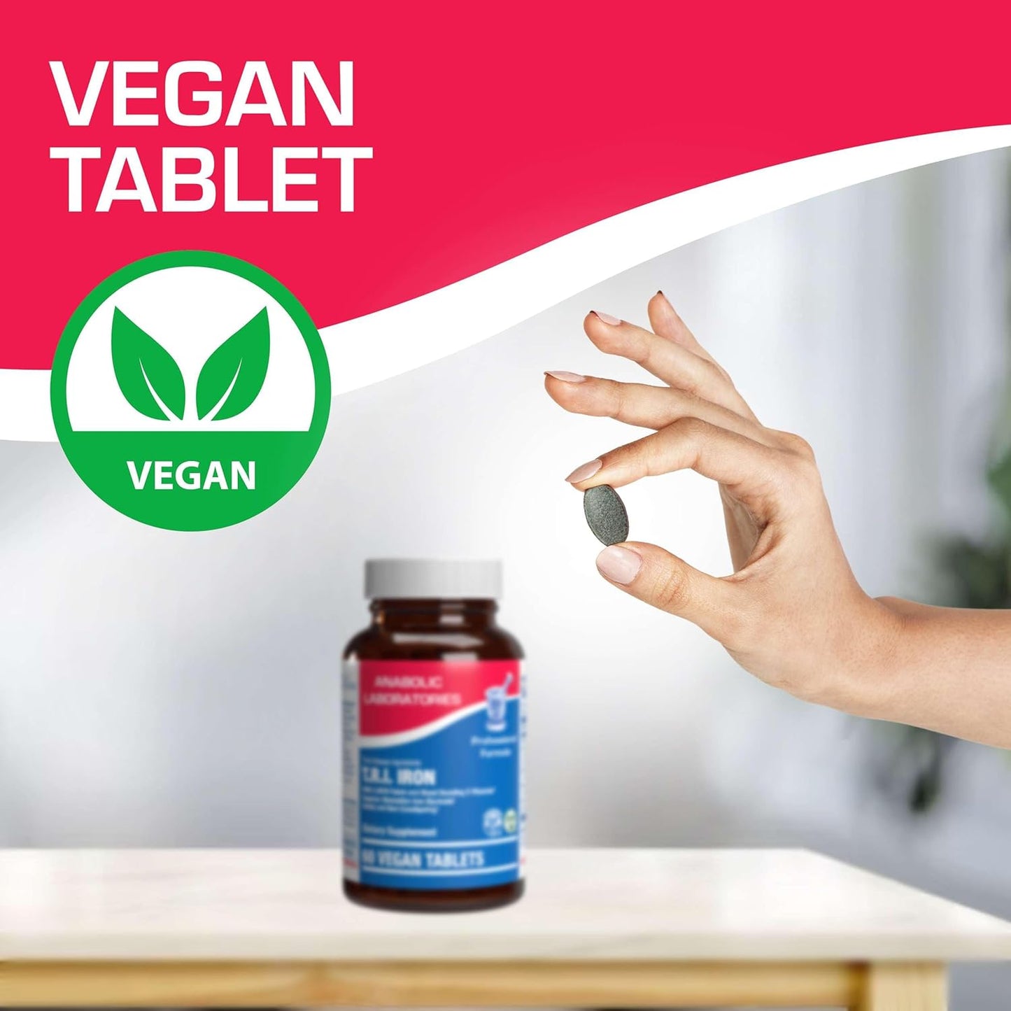 Women's Time Release Iron and Vitamin C Supplement - 60 Vegan Tablets - Contains Iron, Calcium, Folate, Vitamin B6, B12 - Anabolic Laboratories TRI Iron
