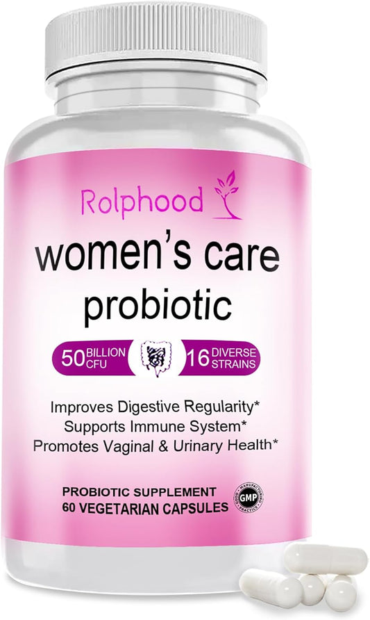 Women's Vaginal Probiotic Capsules with Prebiotics & Lactobacillus - Boost Immune & Digestive Health, Promote Vaginal Balance & Flora - 60 Capsules