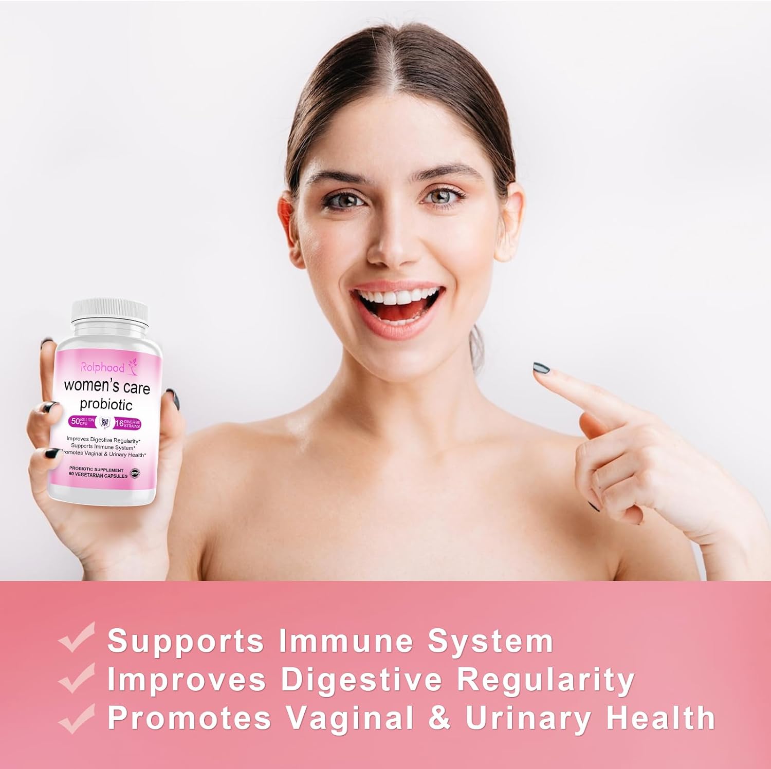 Women's Vaginal Probiotic Capsules with Prebiotics & Lactobacillus - Boost Immune & Digestive Health, Promote Vaginal Balance & Flora - 60 Capsules
