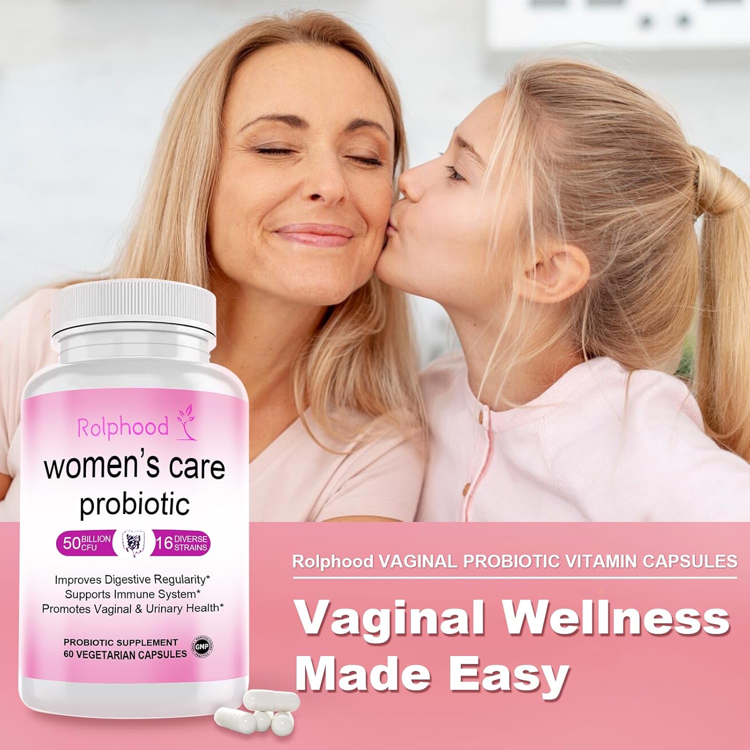Women's Vaginal Probiotic Capsules with Prebiotics & Lactobacillus - Boost Immune & Digestive Health, Promote Vaginal Balance & Flora - 60 Capsules