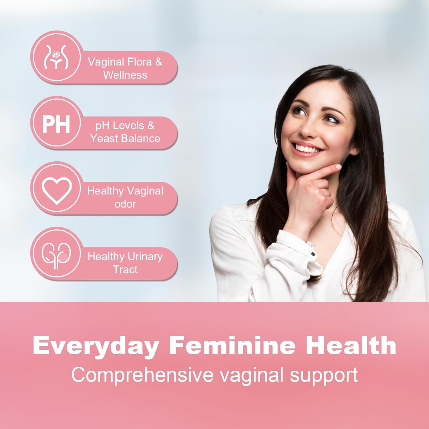 Women's Vaginal Probiotic Capsules with Prebiotics & Lactobacillus - Boost Immune & Digestive Health, Promote Vaginal Balance & Flora - 60 Capsules