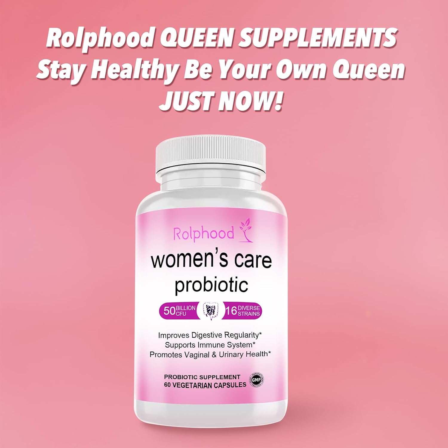 Women's Vaginal Probiotic Capsules with Prebiotics & Lactobacillus - Boost Immune & Digestive Health, Promote Vaginal Balance & Flora - 60 Capsules