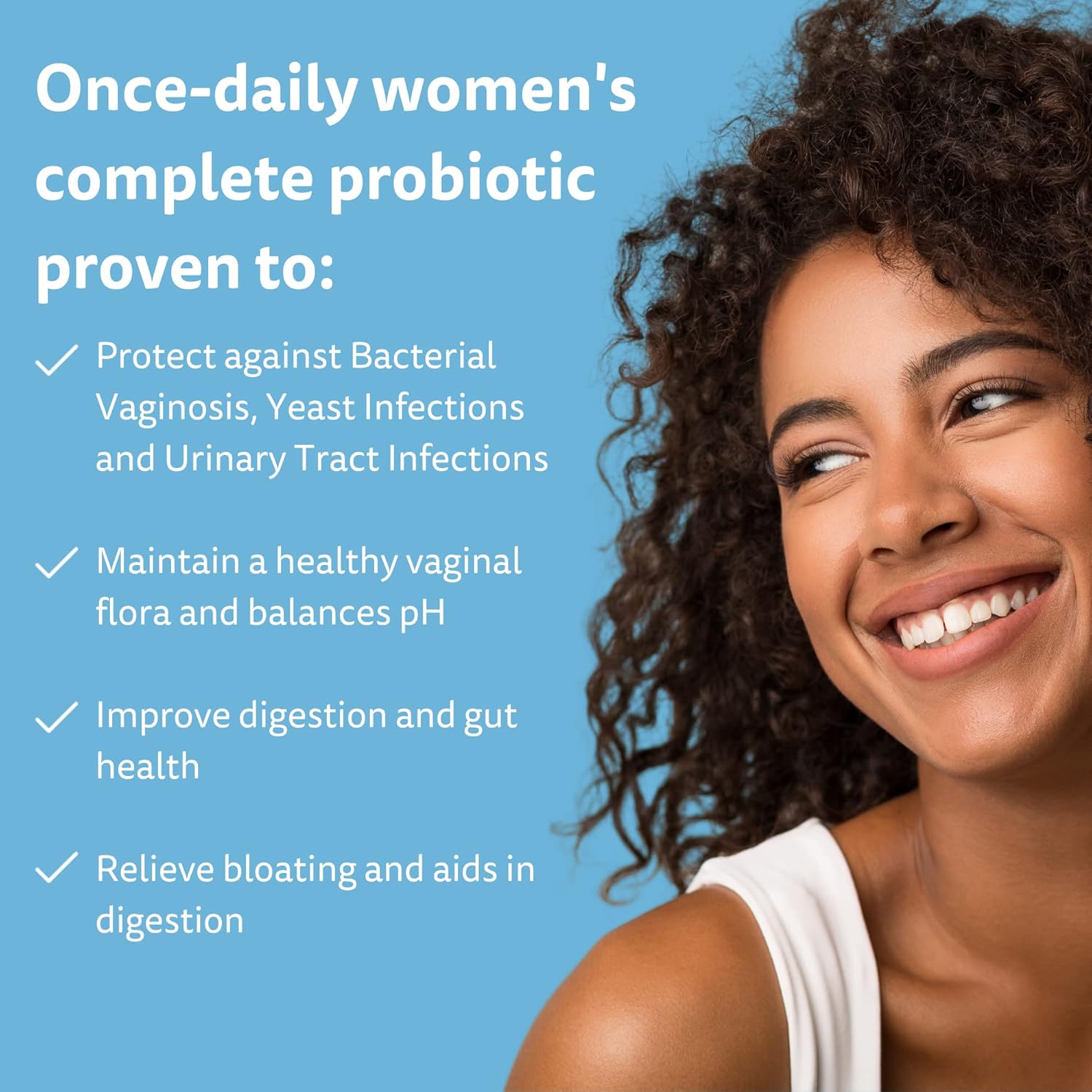 Women's Vaginal Probiotics for pH Balance & Health - Natural Complex for BV & Yeast Infections, 60 Capsules