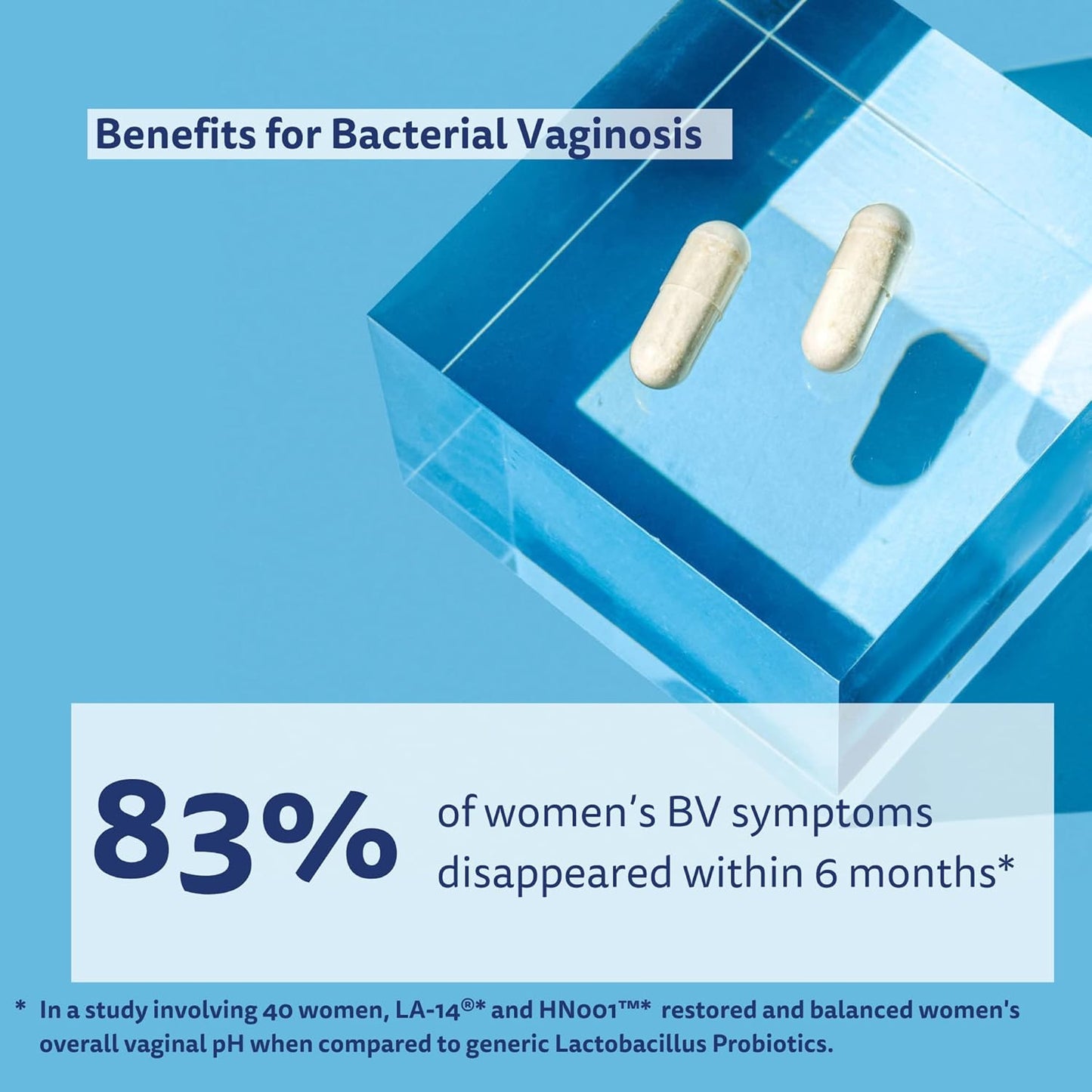 Women's Vaginal Probiotics for pH Balance & Health - Natural Complex for BV & Yeast Infections, 60 Capsules