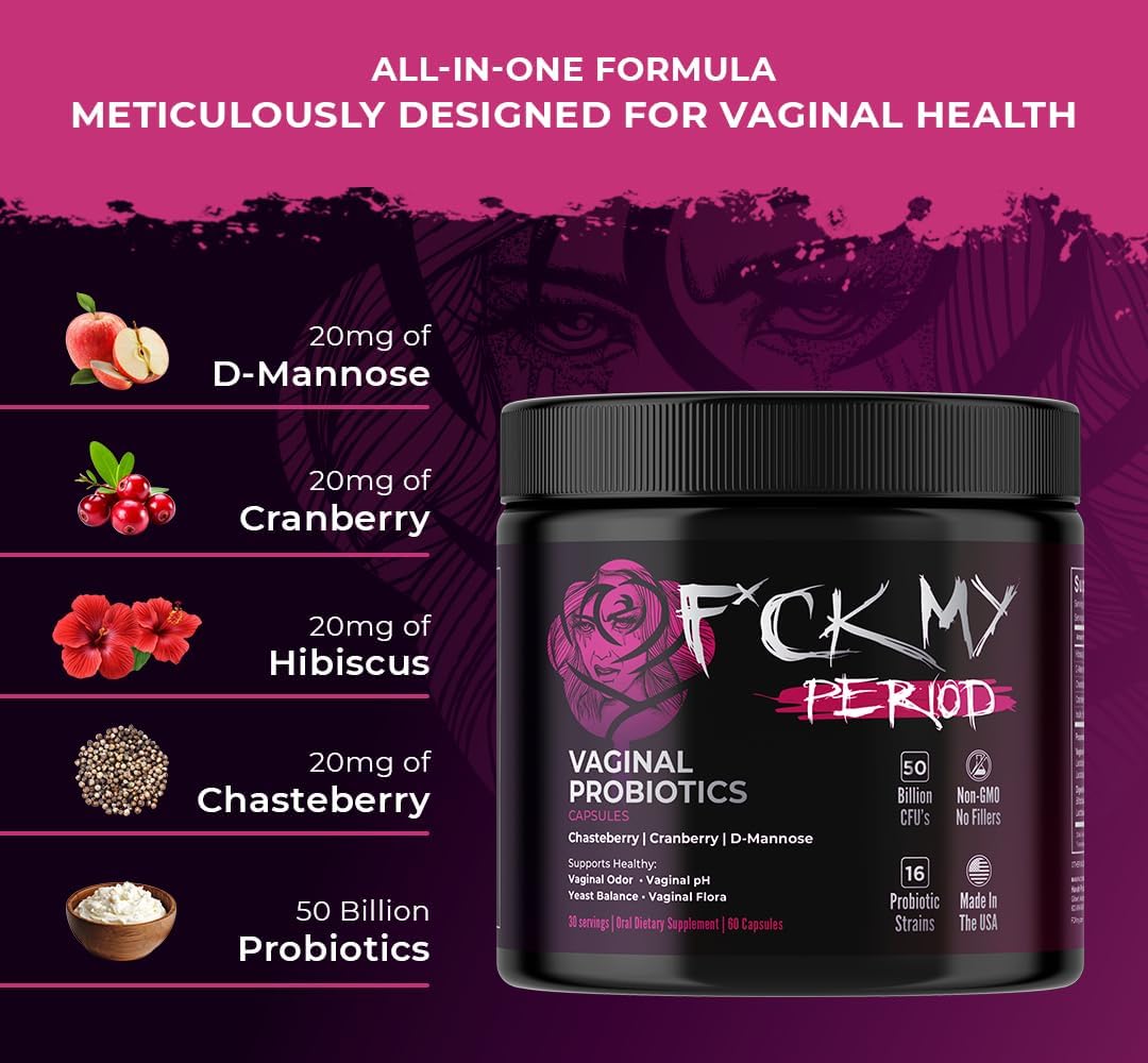 Women's Vaginal Probiotics for PH Balance & Health - Gut, UTI, Vaginal Prebiotics & Probiotics for Women's Periods