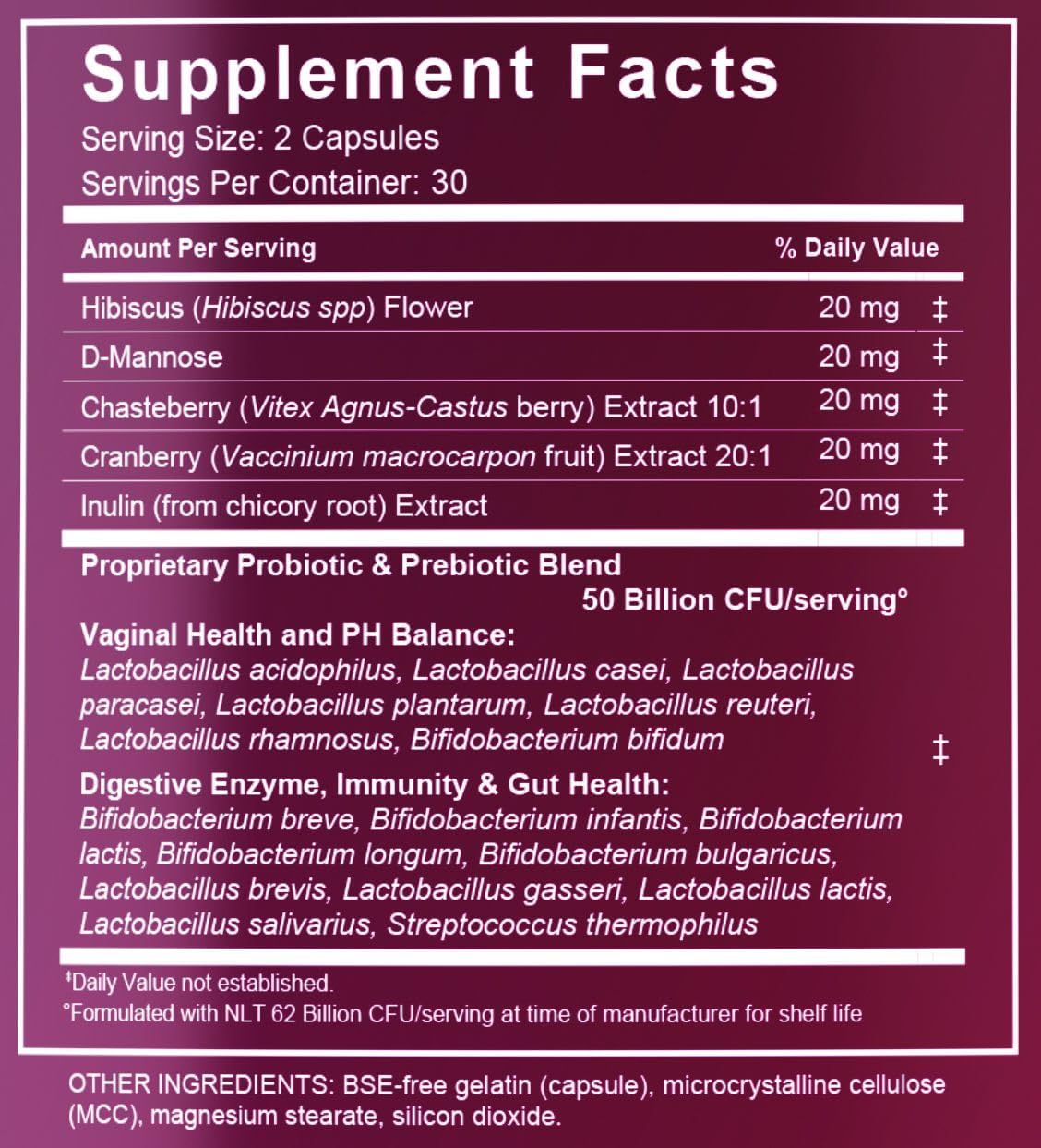 Women's Vaginal Probiotics for PH Balance & Health - Gut, UTI, Vaginal Prebiotics & Probiotics for Women's Periods