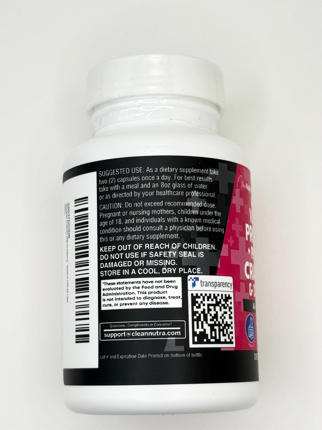 Women's Vaginal Probiotics with Cranberry and D-Mannose for Urinary Tract and pH Balance - 1 Pack