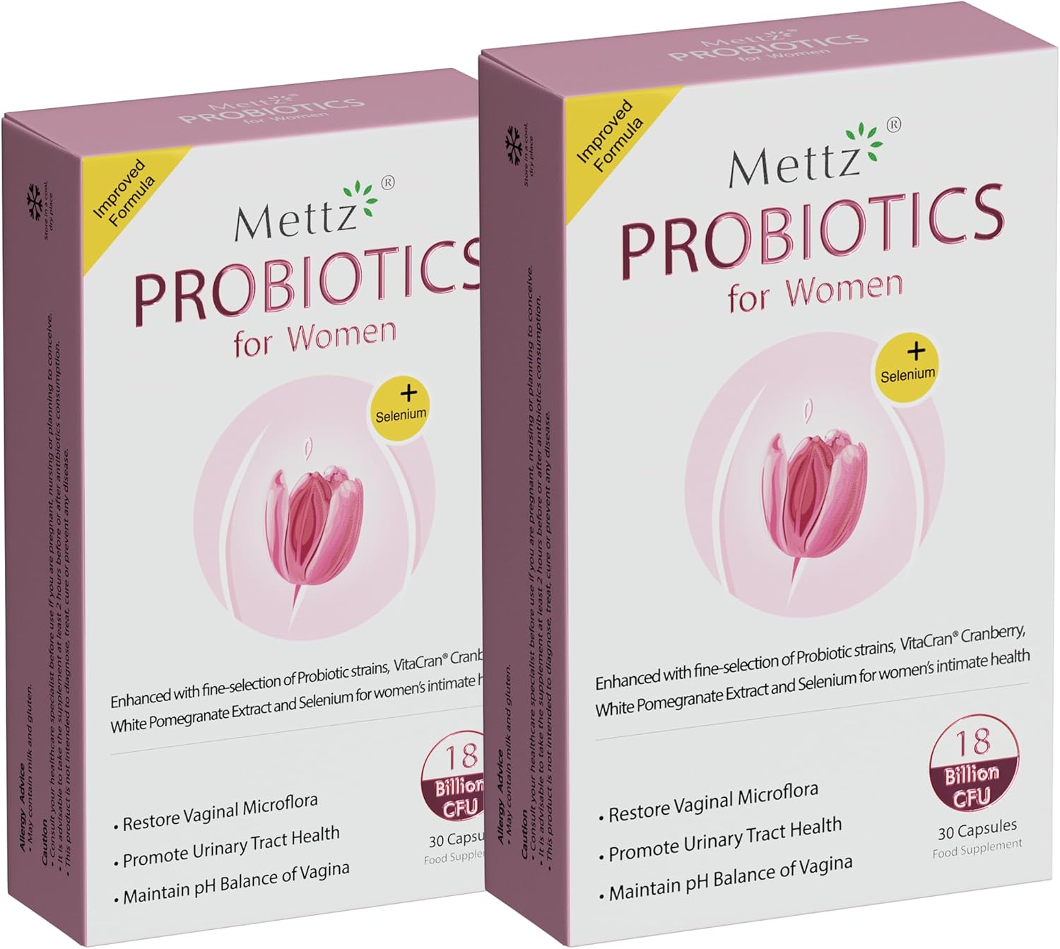 Women's Vaginal Probiotics with Lactobacillus & Cranberry for pH Balance, Vaginal Health Supplement for Healthy Odor & Flora - 60 Capsules