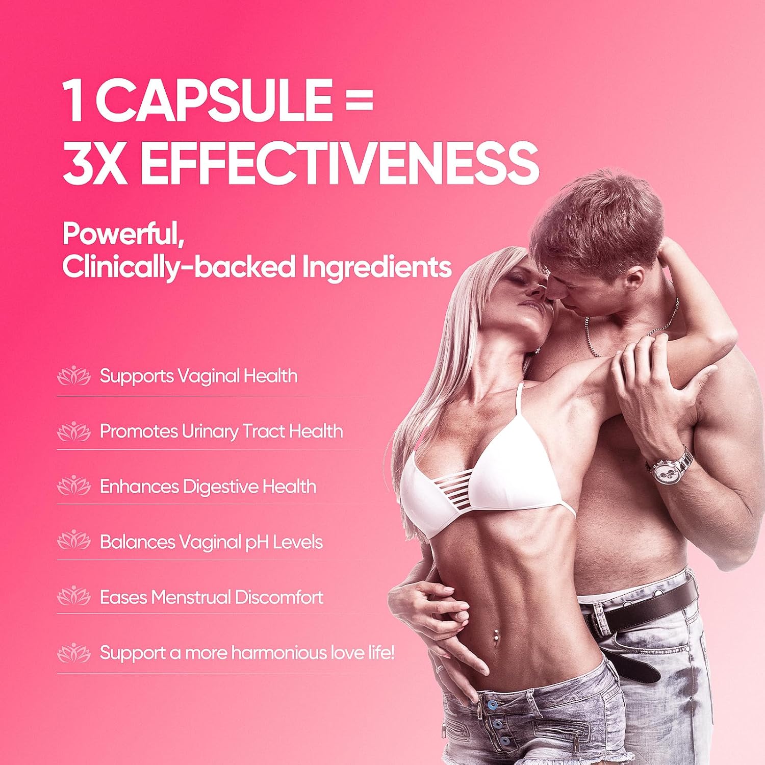 Women's Vaginal Probiotics with Lactobacillus & Cranberry for pH Balance, Vaginal Health Supplement for Healthy Odor & Flora - 60 Capsules