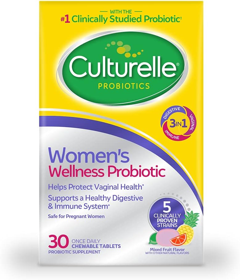 Women’s Wellness Chewable Probiotics - Supports Digestive, Vaginal & Immune Health - Non-GMO - 30 Count