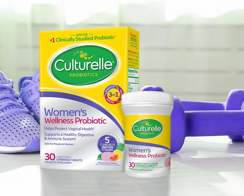 Women’s Wellness Chewable Probiotics - Supports Digestive, Vaginal & Immune Health - Non-GMO - 30 Count