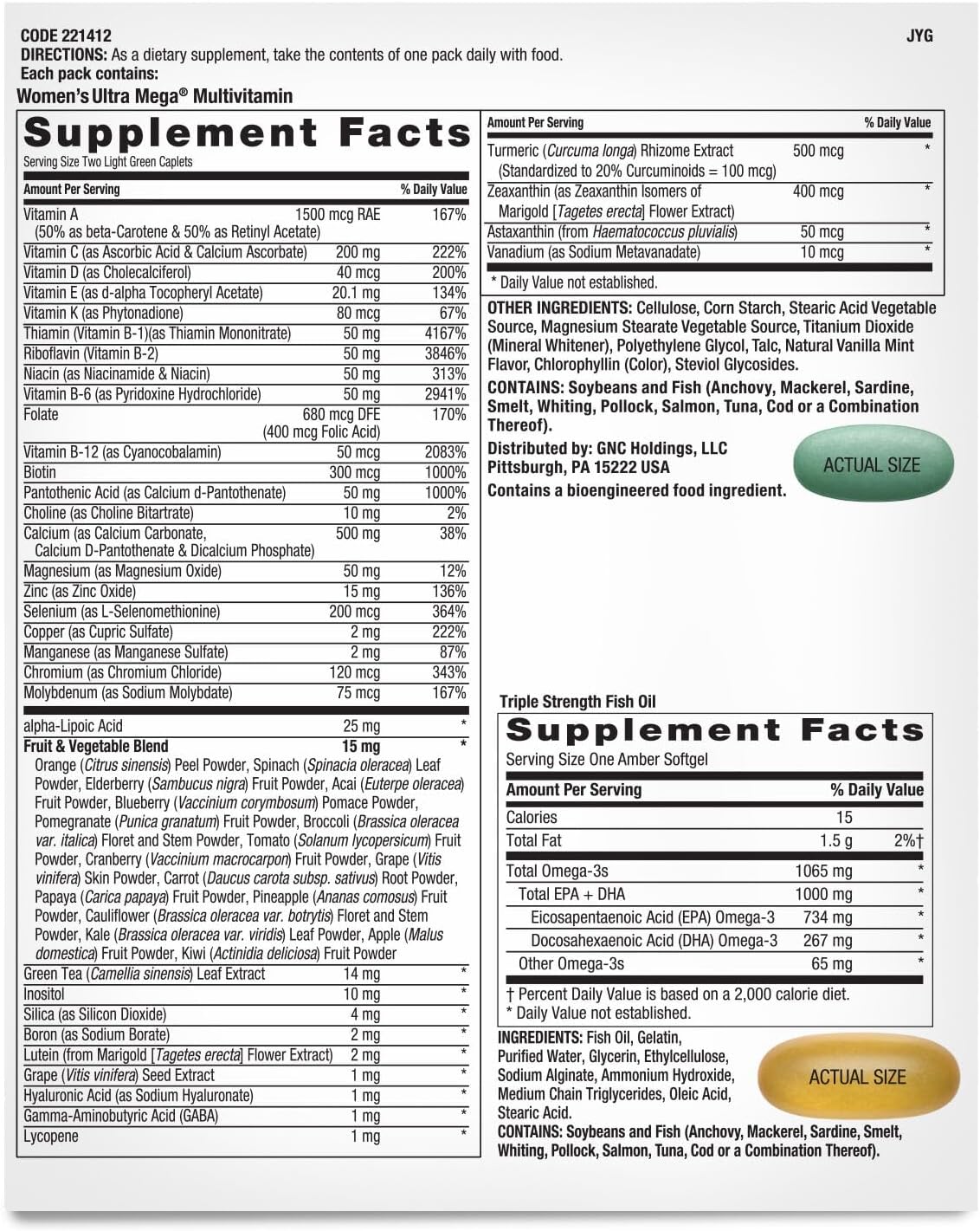 Women's Whole Body Vitapak Program by GNC - 30 Servings