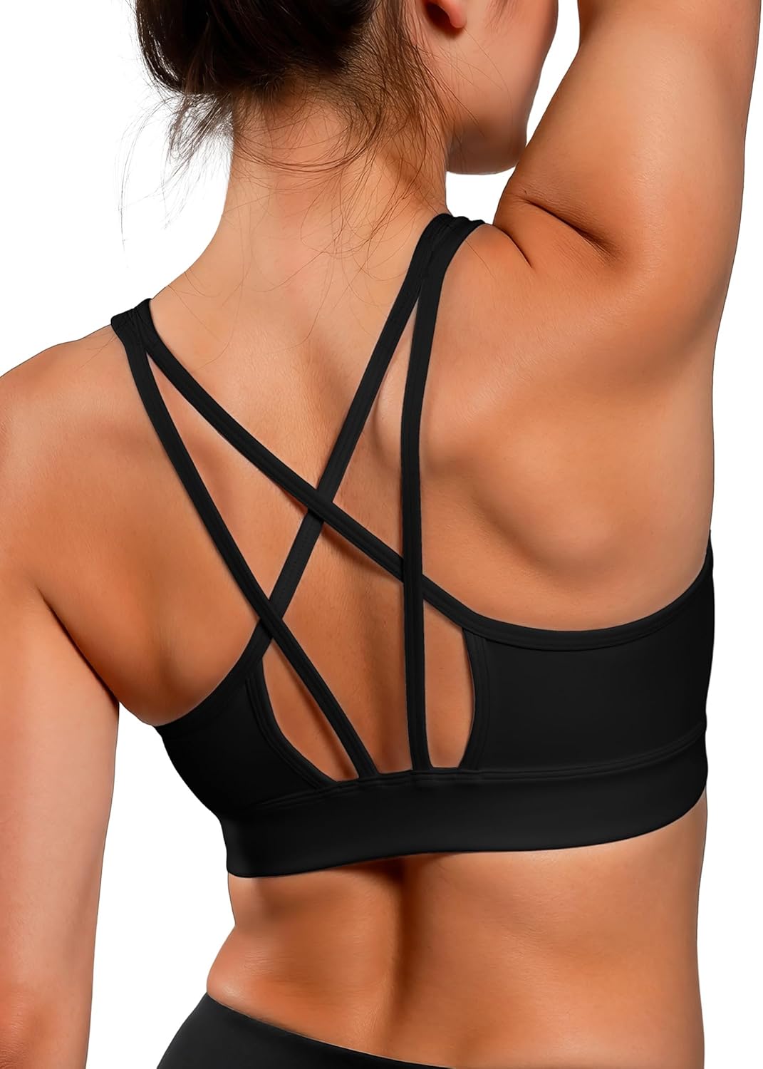 Women's Yvette Yoga Cloud Series Sports Bra - Lightweight Low Impact Spaghetti Strap with Mesh Splicing