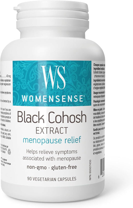 WomenSense Black Cohosh Extract 40mg - Menopausal Symptom Relief, 90 Vegan Capsules - Natural Menopause Support Supplement