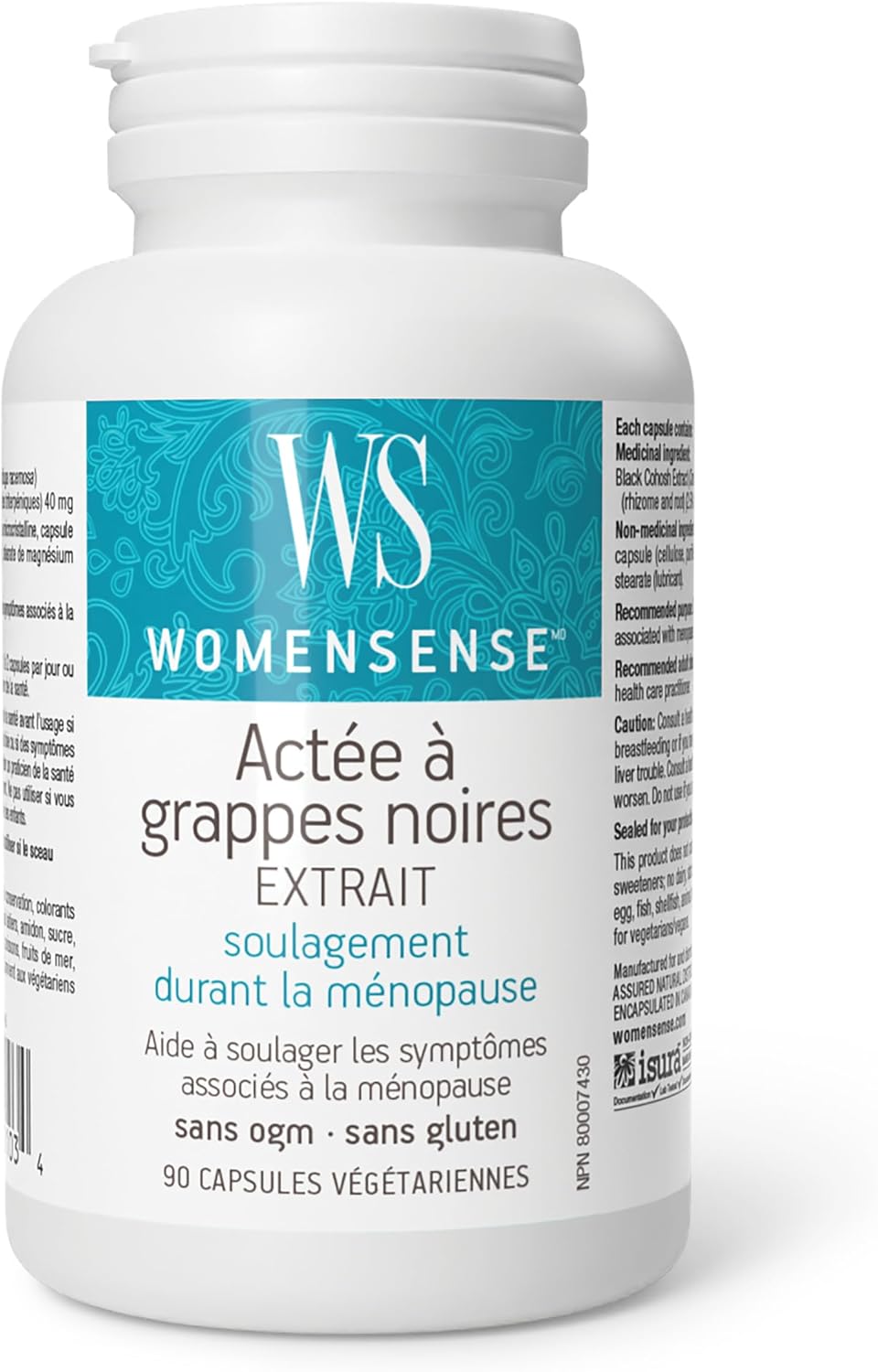 WomenSense Black Cohosh Extract 40mg - Menopausal Symptom Relief, 90 Vegan Capsules - Natural Menopause Support Supplement