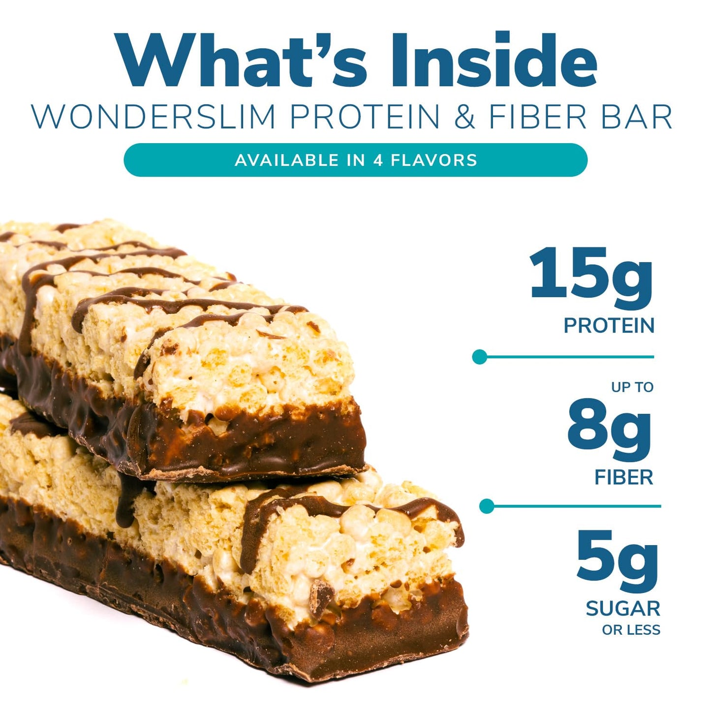 WonderSlim Protein and Fiber Bar, Vanilla Crisp - High Protein, High Fiber, Gluten-Free (7 Bars)