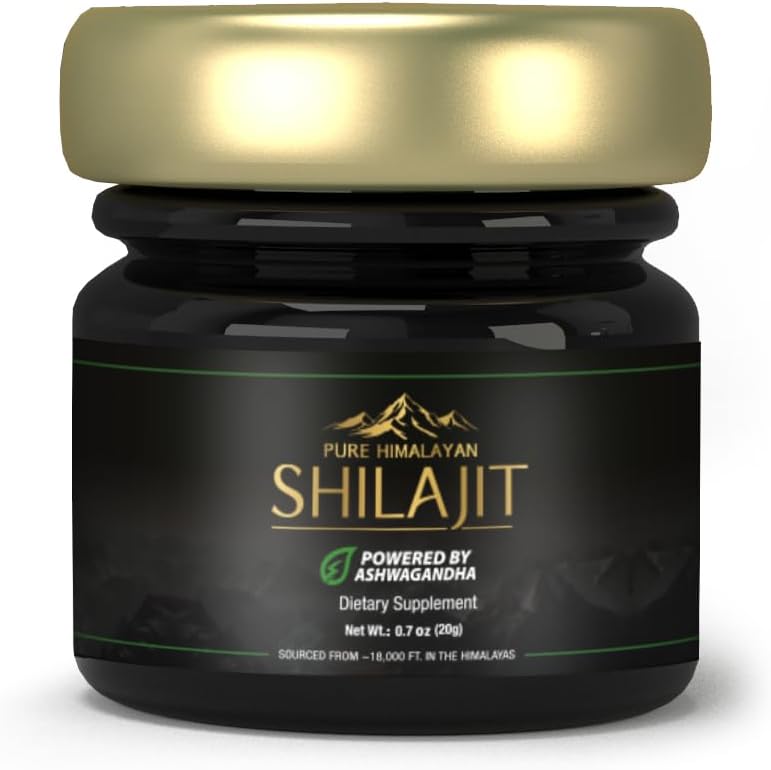 WOW Life Science Pure Himalayan Shilajit/Shilajeet Resin Powered by Ashwagandha - 20g | Guaranteed 75%+ Fulvic Acid | Enhance Strength, Stamina & Immunity | Contains Lab Certificate