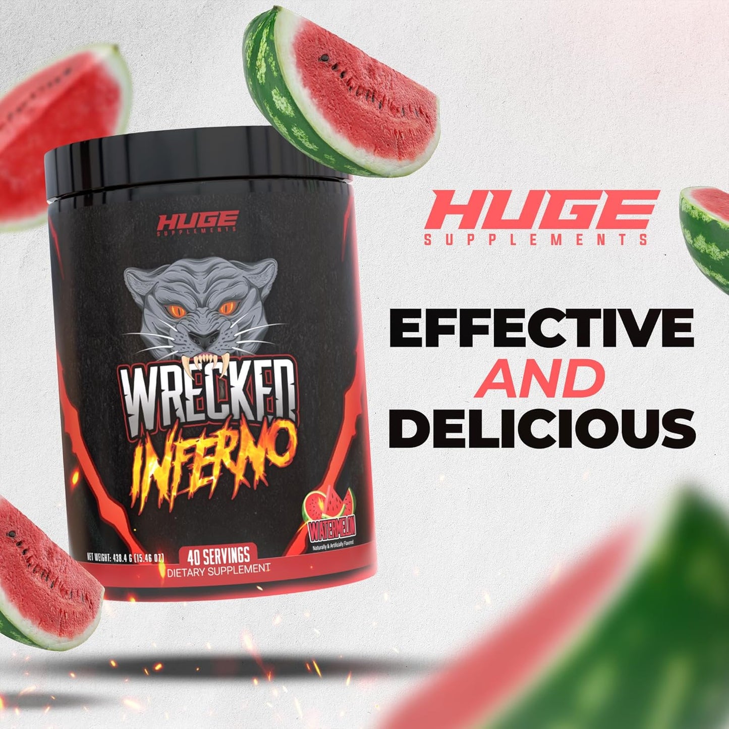 Wrecked Inferno Thermogenic Pre Workout - Energy Boost for Men & Women, Metabolism & Performance Enhancer with L-Citrulline, L-Carnitine, Beta-Alanine