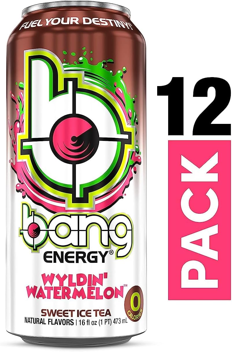 Wyldin' Watermelon Sweet Ice Tea - Powerful Energy & Performance Drink with Creatine, EAA Aminos, and CoQ10 - Sugar-Free and Zero Calories - Pre and Post Workout - (12) Cans