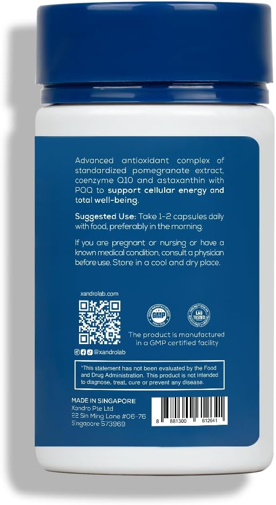 XANDRO Trans Resveratrol 500 mg Capsules - Vegan Antioxidant Support for Optimal Health - 60 Lab-Tested Capsules