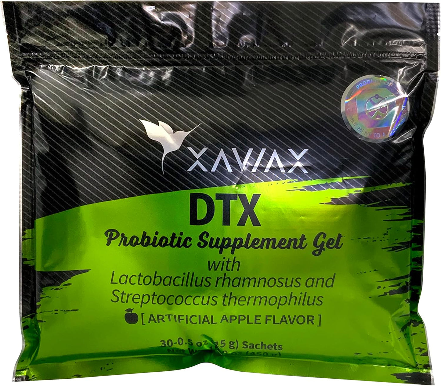XAVIAX Probiotic Gel with 1 Million CFU for Gut Health, Constipation Relief, and Uric Acid Toxin Reduction - Apple Flavor - 30 Sachets