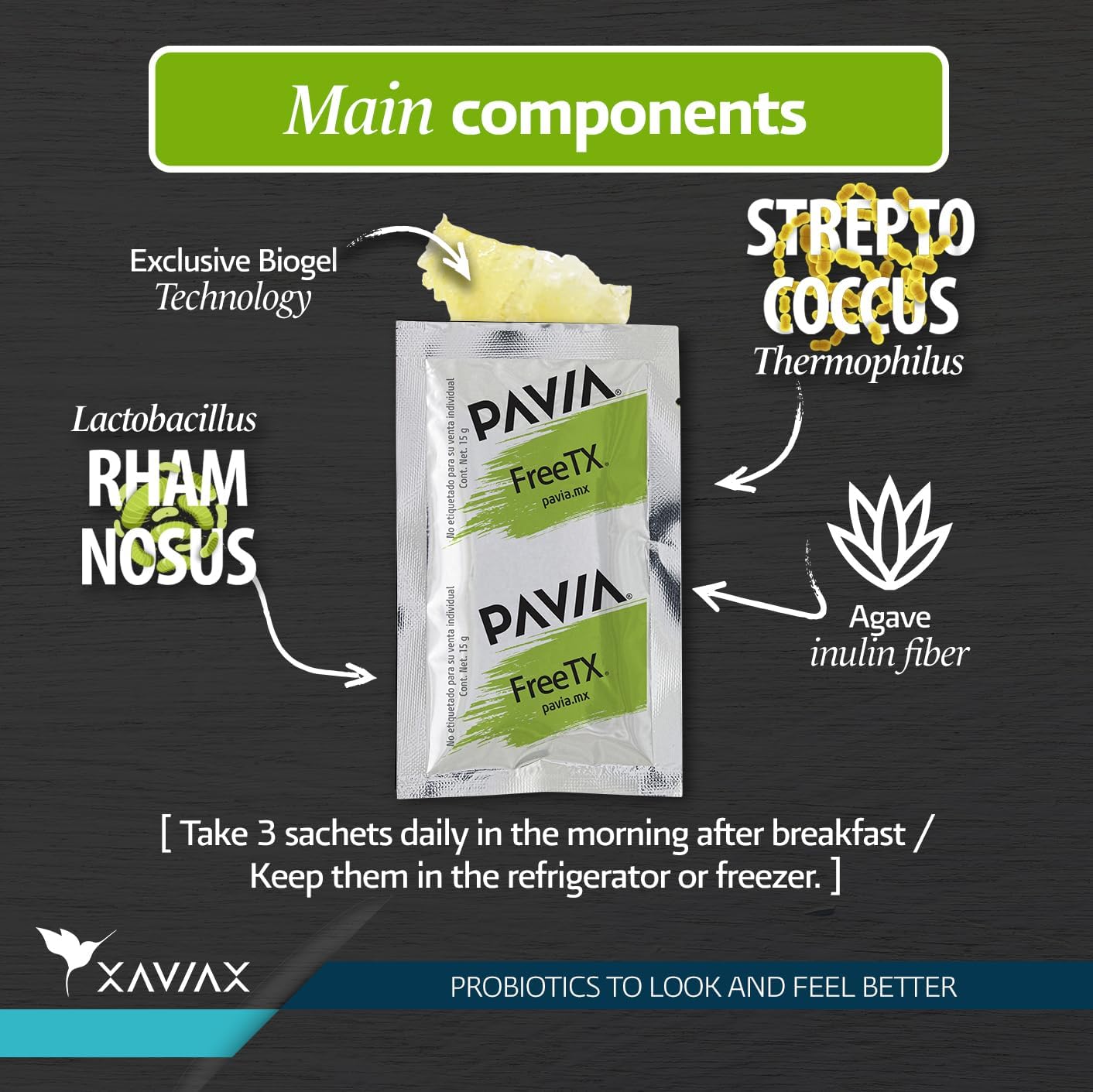 XAVIAX Probiotic Gel with 1 Million CFU for Gut Health, Constipation Relief, and Uric Acid Toxin Reduction - Apple Flavor - 30 Sachets