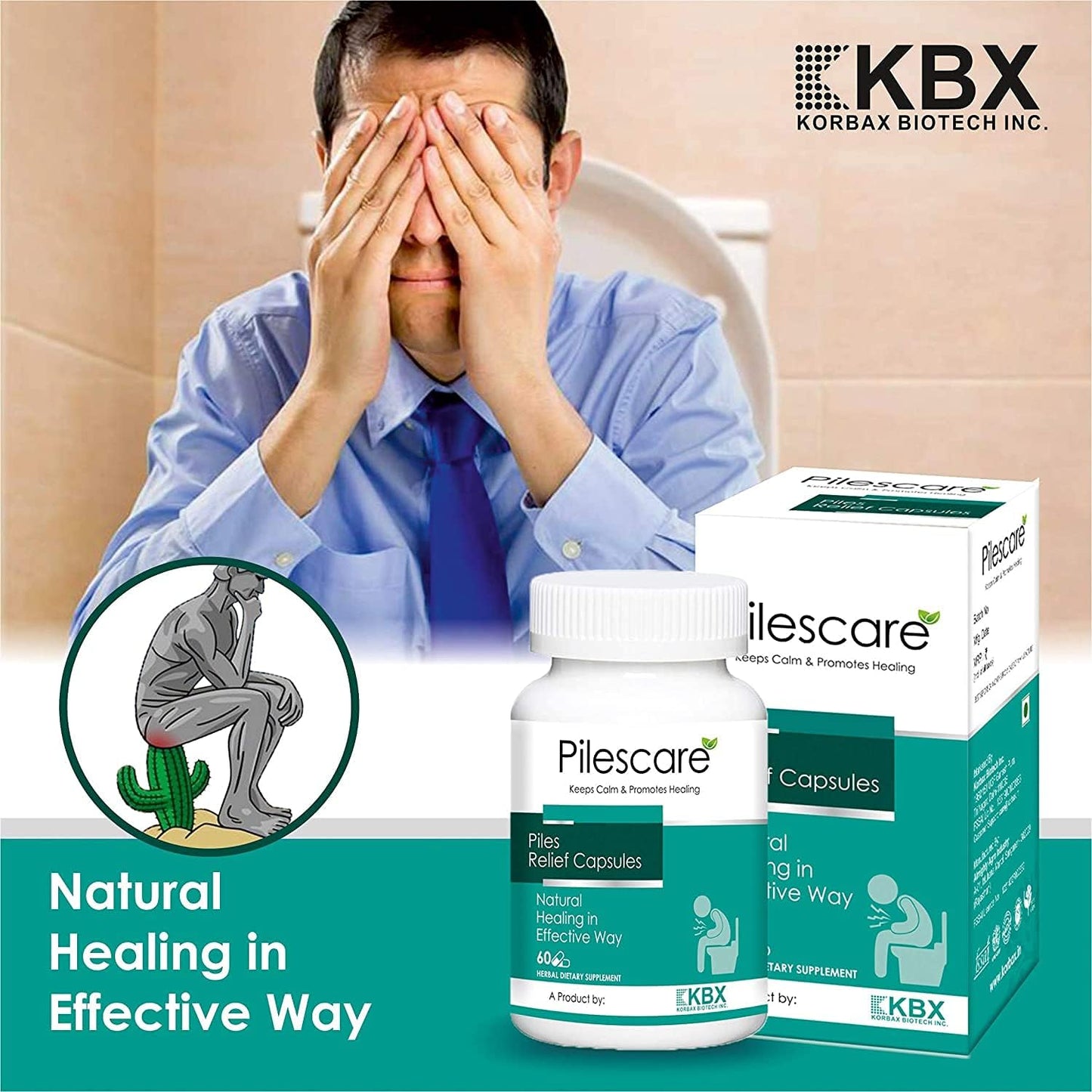 XLO Natural Piles Care Capsules with Herbal Ingredients - 60 Capsules
