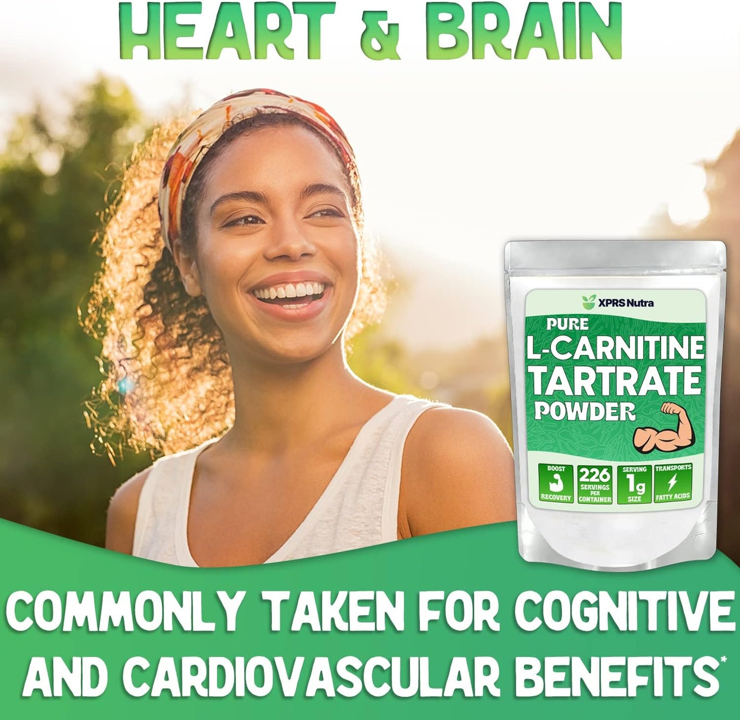 XPRS Nutra L Carnitine L Tartrate Powder - Premium Pure L Carnitine Tartrate - L-Carnitine Powder - Vegan Friendly Bulk L Carnitine Powder - Amino Acid L Carnitine Supplement (8 Ounce)