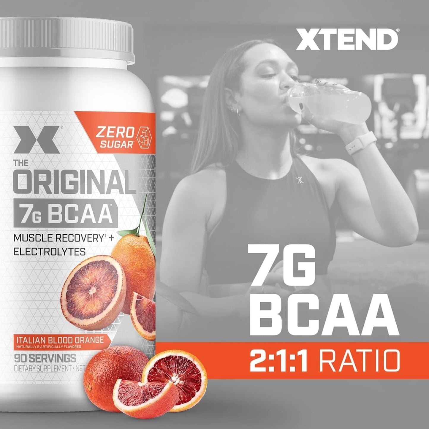 Xtend Original BCAA Powder - 7g BCAAs, 2.5g L-Glutamine, Sugar-Free Muscle Recovery Drink - 90 Servings for Men & Women