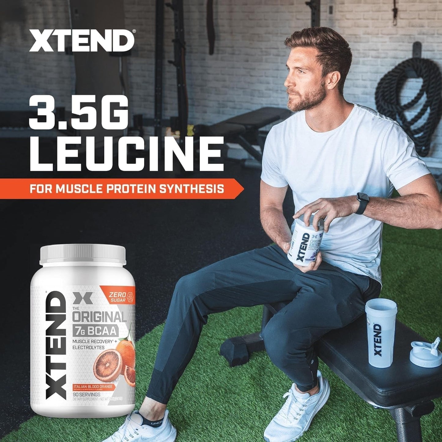 Xtend Original BCAA Powder - 7g BCAAs, 2.5g L-Glutamine, Sugar-Free Muscle Recovery Drink - 90 Servings for Men & Women