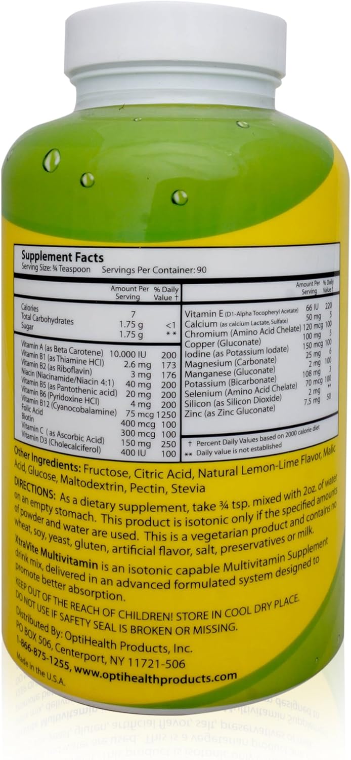 XtraVite Isotonic Multivitamin by OptiHealth Products - Complete Essential Vitamins and Minerals Formula