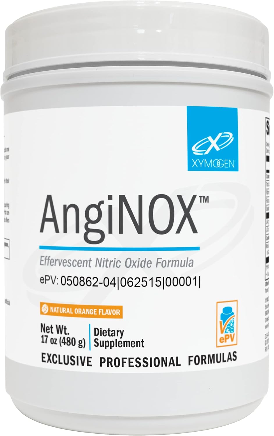 XYMOGEN AngiNOX - Nitric Oxide Support Powder for Athletic Performance - Orange Flavor (17 oz)