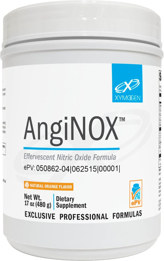 XYMOGEN AngiNOX - Nitric Oxide Support Powder for Athletic Performance - Orange Flavor (17 oz)