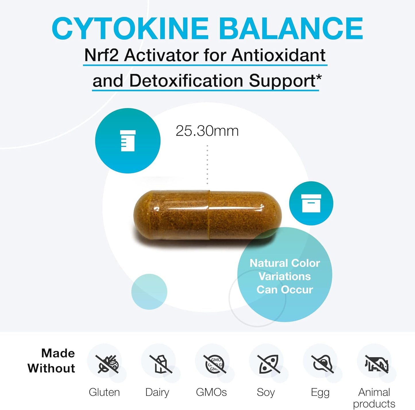 XYMOGEN Cytokine Balance Capsules - Antioxidant & Detox Support with Green Tea, Turmeric, Glucoraphanin - 30 Ct.