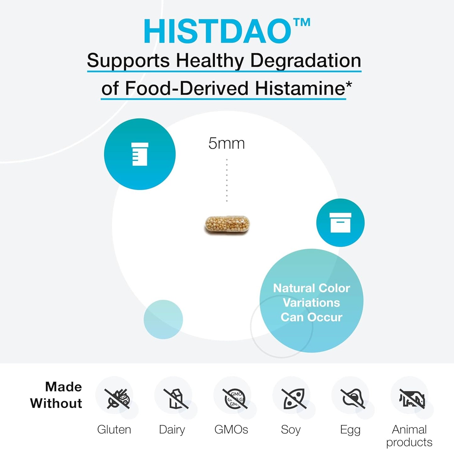 XYMOGEN HistDAO - High Diamine Oxidase Enzyme Supplement for Digestive Health - Supports Histamine Degradation - 20,000 HDU - 60 Tablets