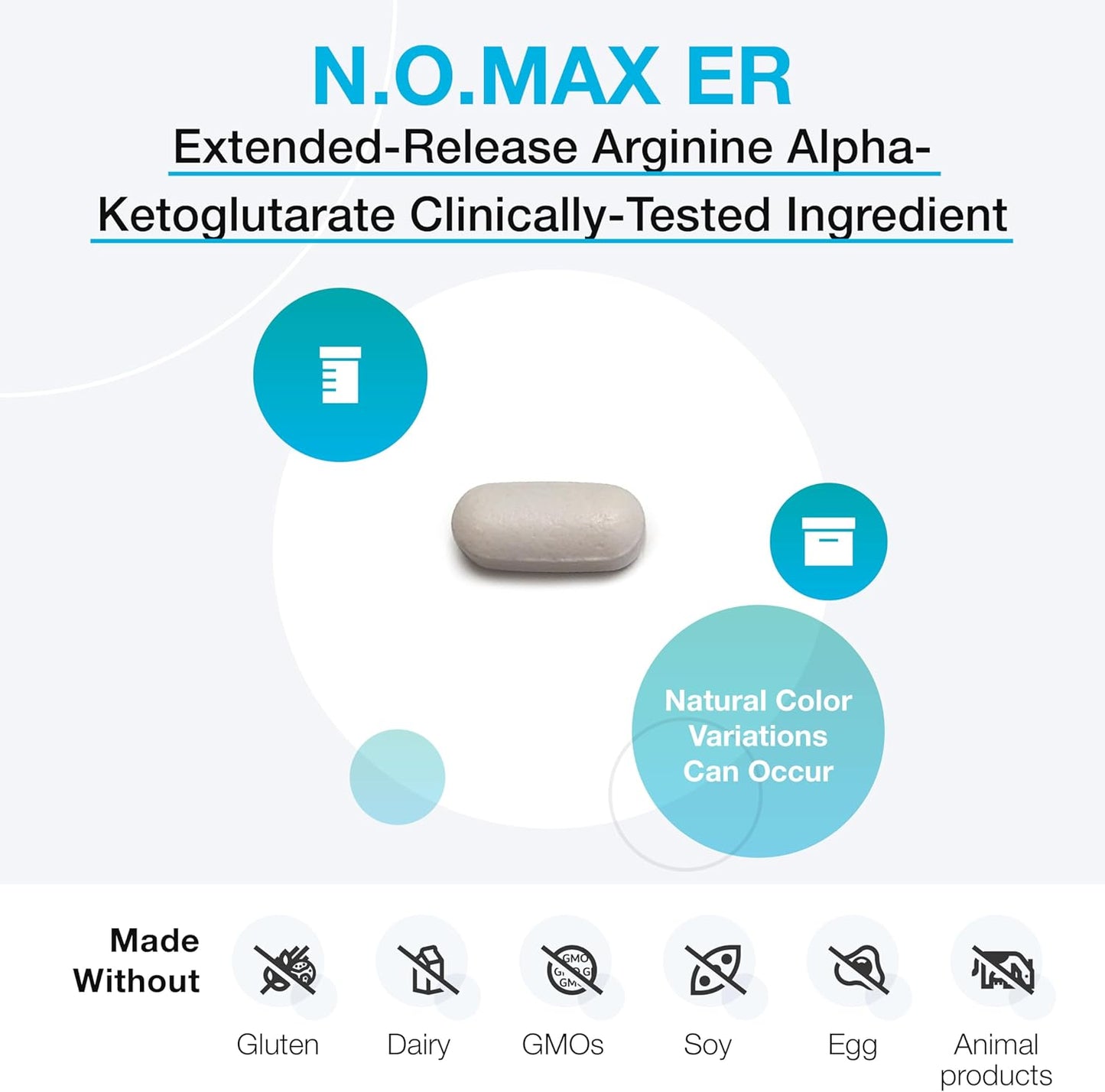 XYMOGEN N.O.max ER: Extended-Release Nitric Oxide Support for Cardiovascular Health & Muscle Function - 180 Caplets