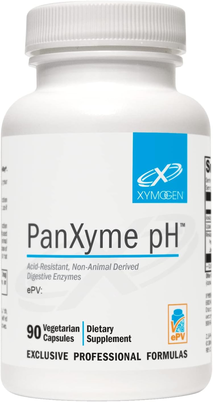 XYMOGEN PanXyme pH - Digestive Enzymes with Amylase, Lipase, and Protease - 90 Capsules for Gut Health & Digestion Support - Gluten Free & Vegan Enzyme Supplement