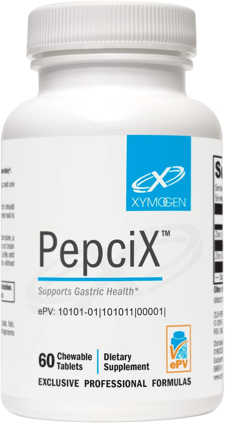XYMOGEN PepciX - Zinc L Carnosine Supplement for Gut & Digestive Health - Acid Reflux Relief & Gut Support - 60 Tablets
