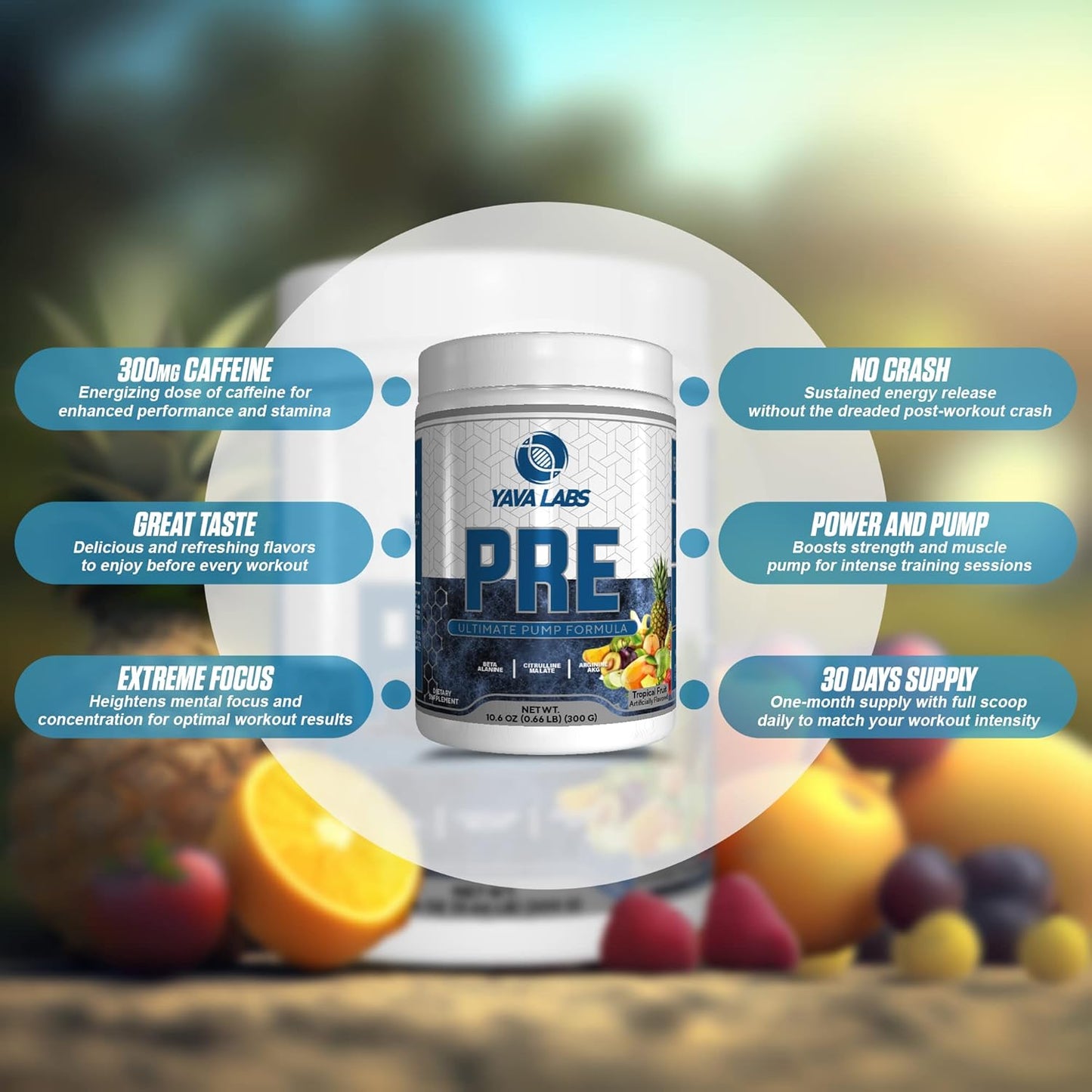 Yava Labs PRE Workout Energy Drink for Ultimate Pump Formula
