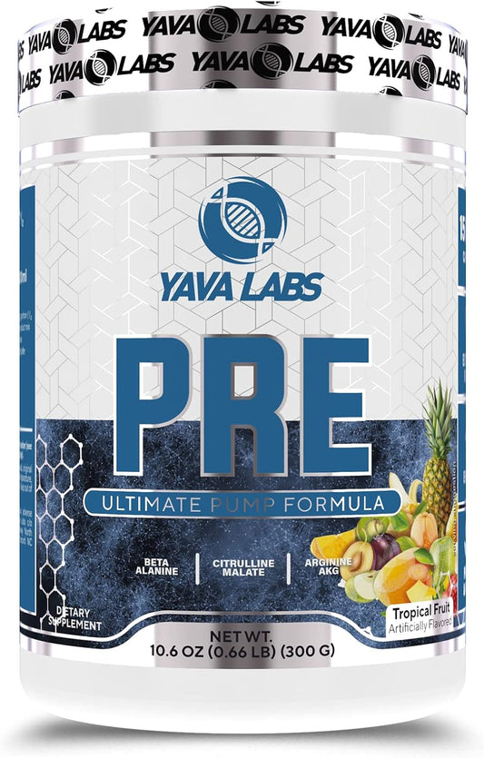 Yava Labs Ultimate Pump Pre-Workout Formula - Tropical Fruit Flavor