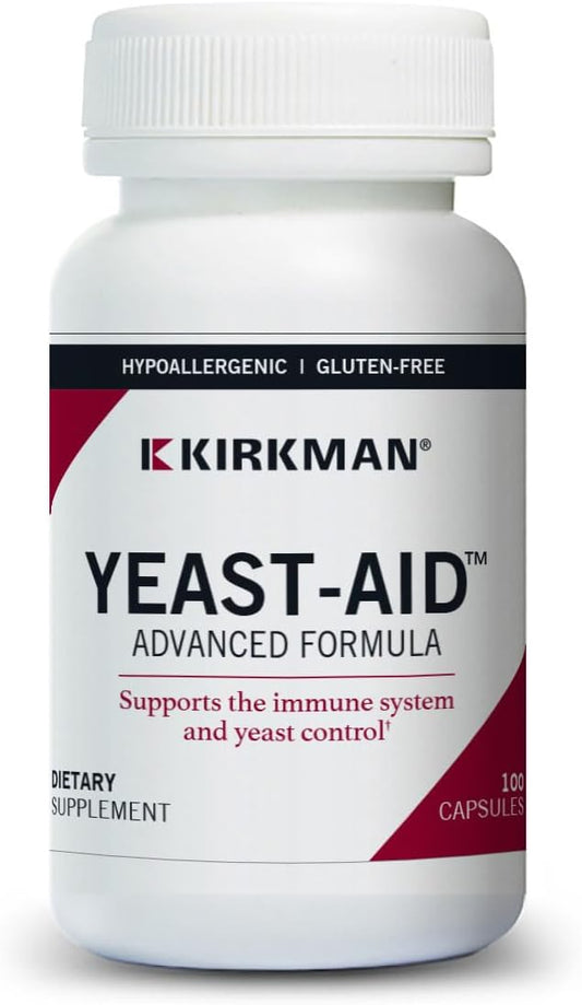 Yeast-Aid Advanced Formula by Kirkman | 100 Vegetarian Capsules for Gut Health