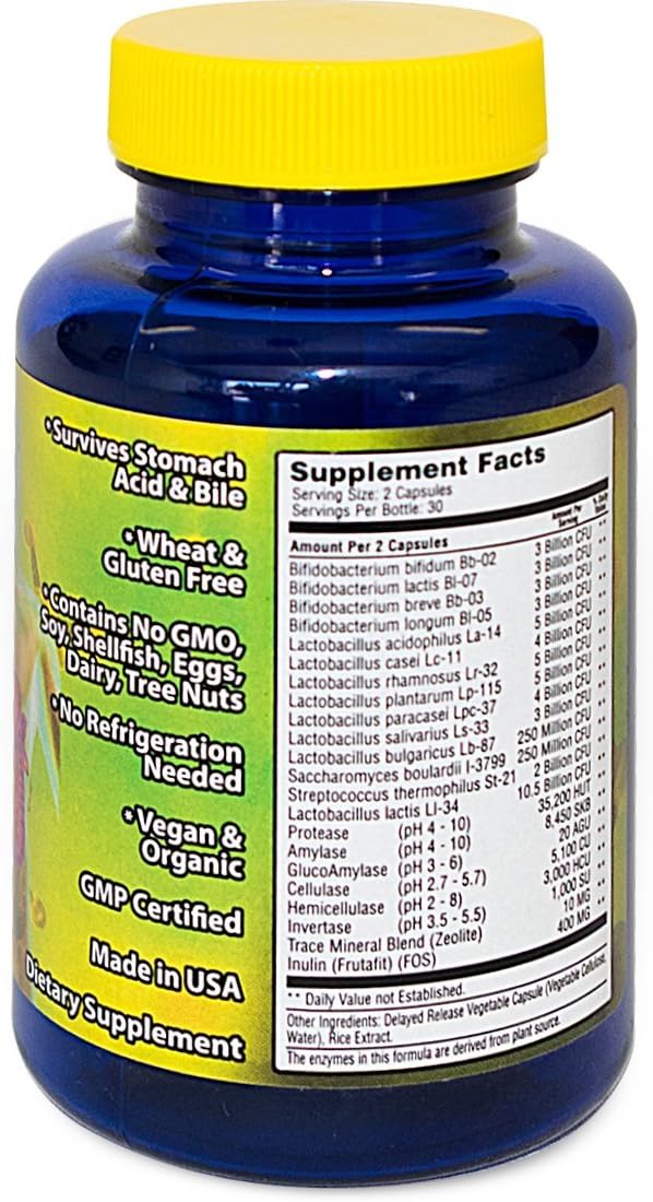 Yeegfey Probiotic Supplement with 60 Capsules - 51 Billion CFU for Gut Health and Digestive Support