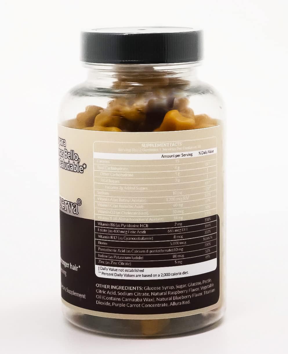 Yeguada La Reserva Hair, Skin, and Nails Gummies with 5000 mcg Biotin, Vitamin E & C - 60 Count