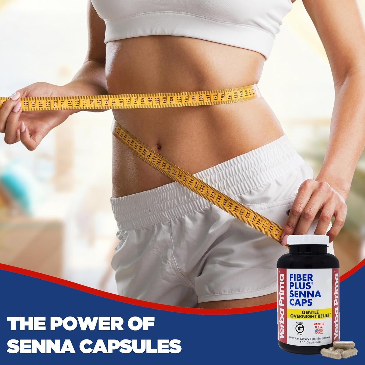 Yerba Prima Fiber Plus Senna Capsules, 540 Count - Gentle Overnight Relief, Non-GMO, Gluten-Free, Made in USA