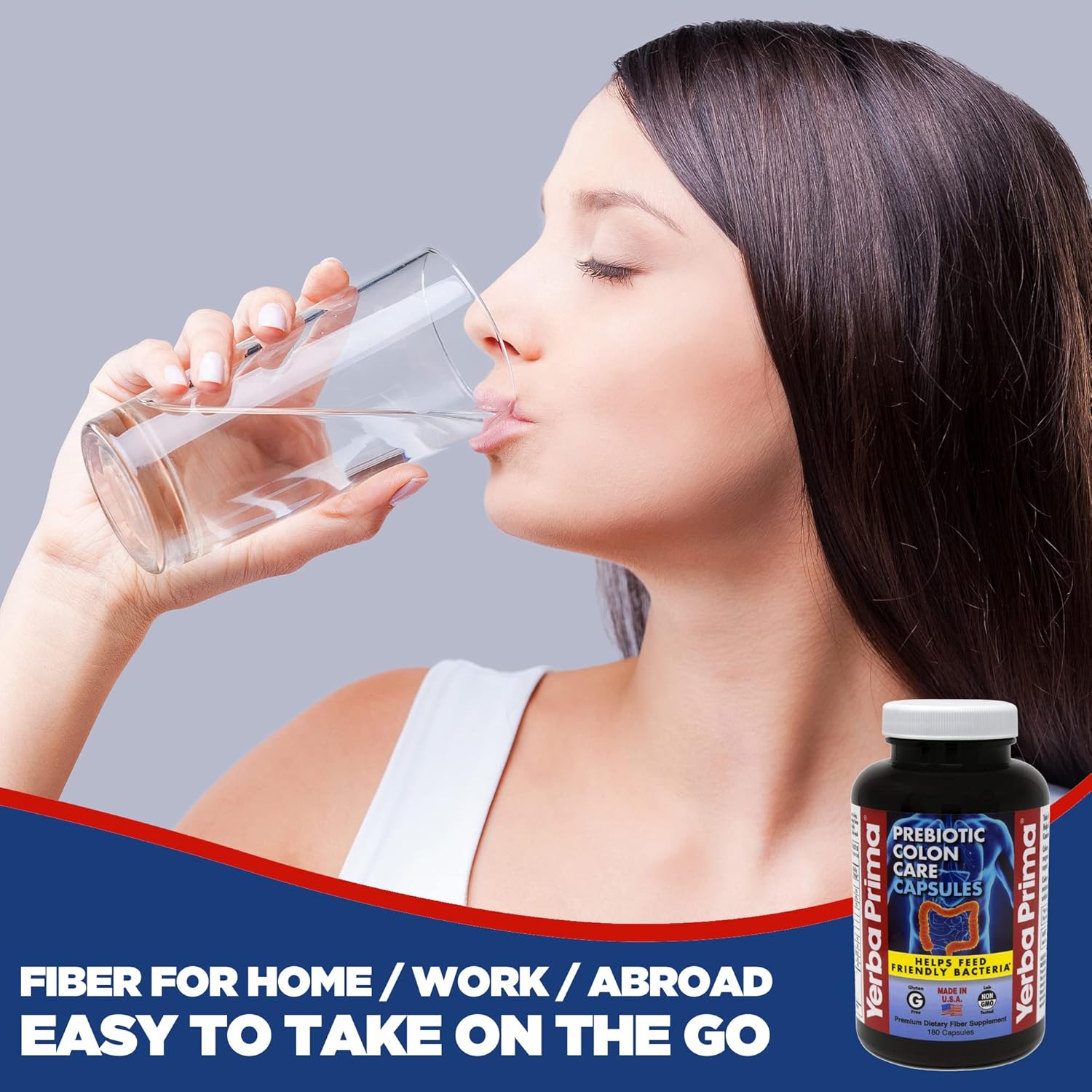 Yerba Prima Prebiotic Colon Care Capsules - Non-GMO, Keto Friendly (2 Pack, 180 Capsules)