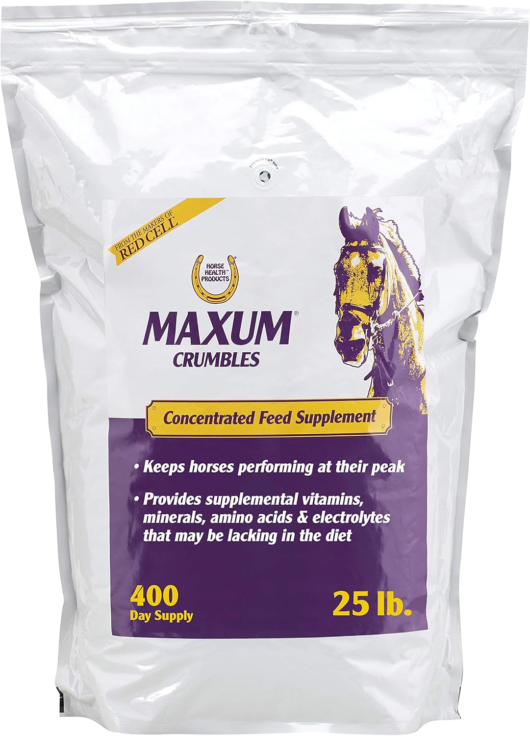 YFCACT Horse Health Maxum Crumbles Concentrated Feed Supplement - 25 lb - Provides Essential Nutrients for Equine Athletes