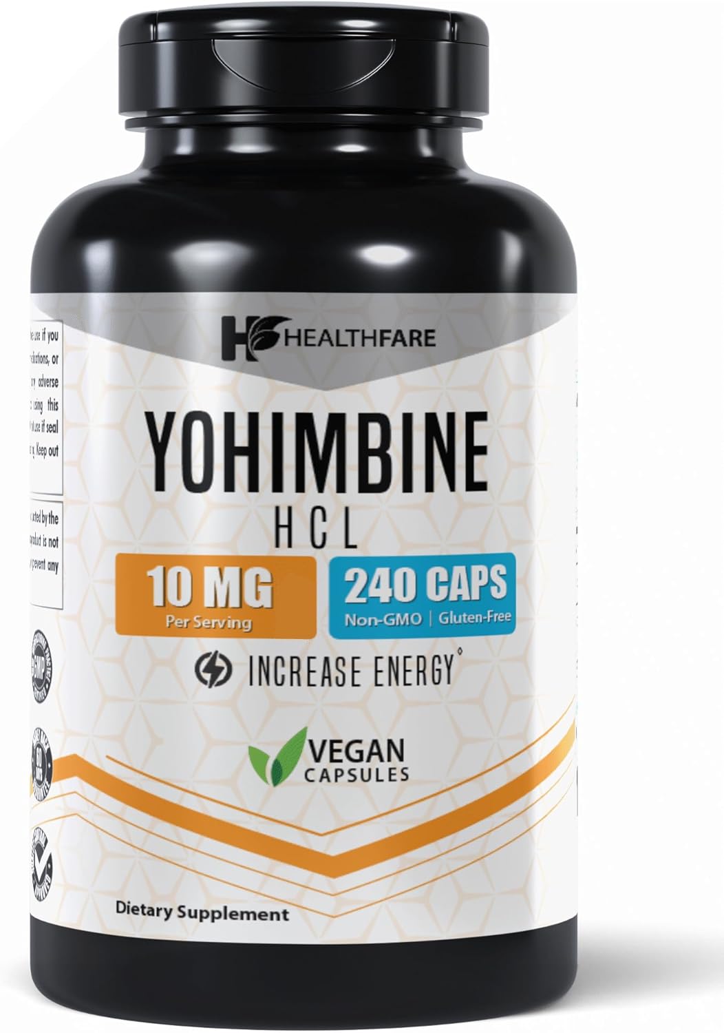 Yohimbine HCL Capsules - 10mg, 240 Count | Maximum Strength Formula, Gluten-Free, Non-GMO | Healthfare
