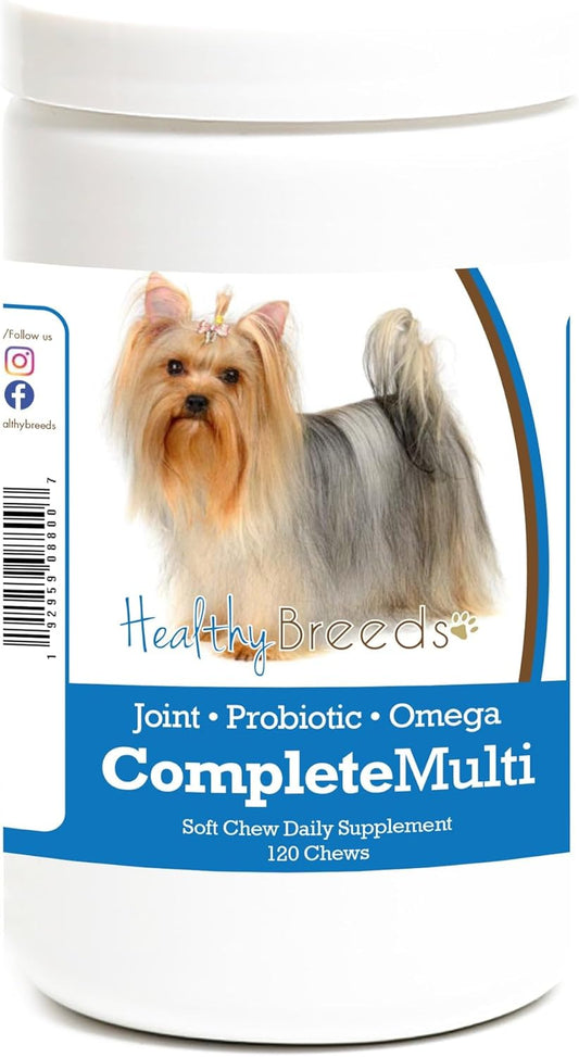 Yorkshire Terrier All in One Multivitamin Soft Chew - 120 Count for Overall Health and Wellness